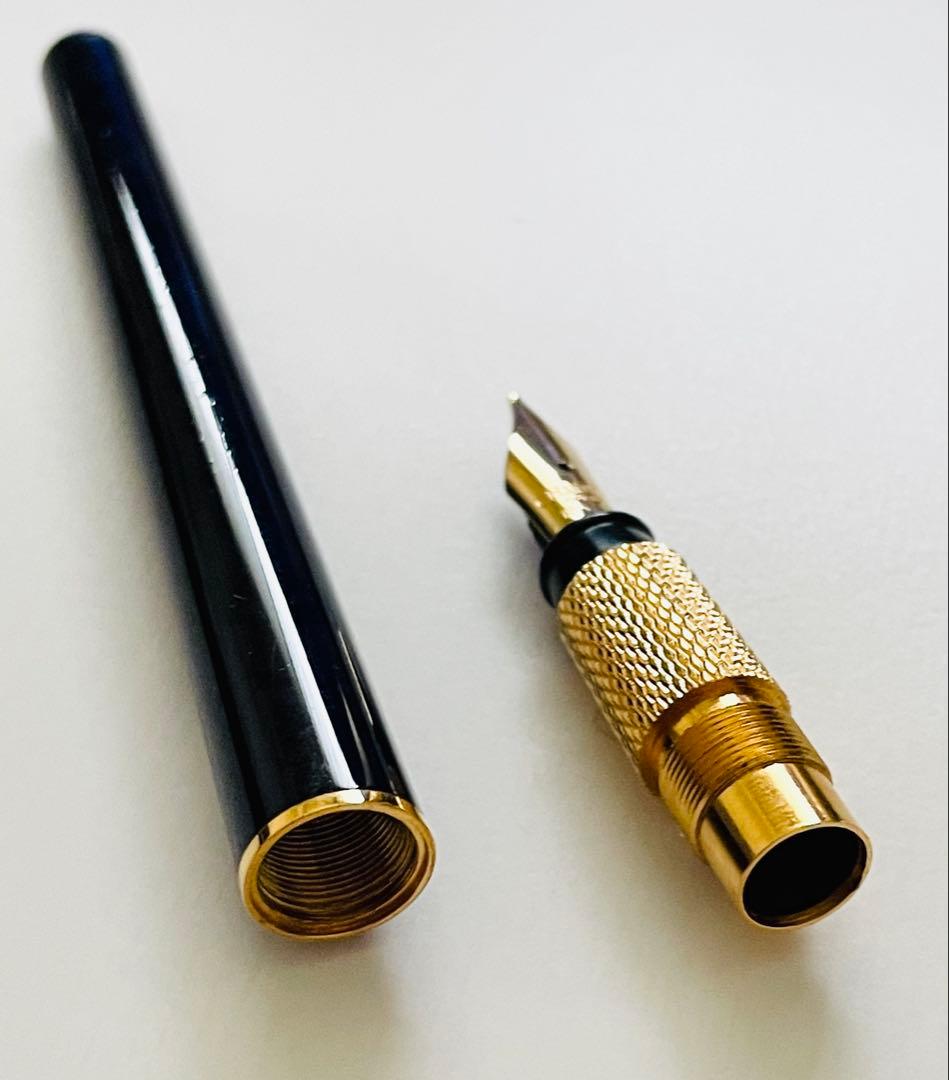 ショーメ Chaumet ロゴ 万年筆 筆記具 白蝶貝 ネイビー レディース