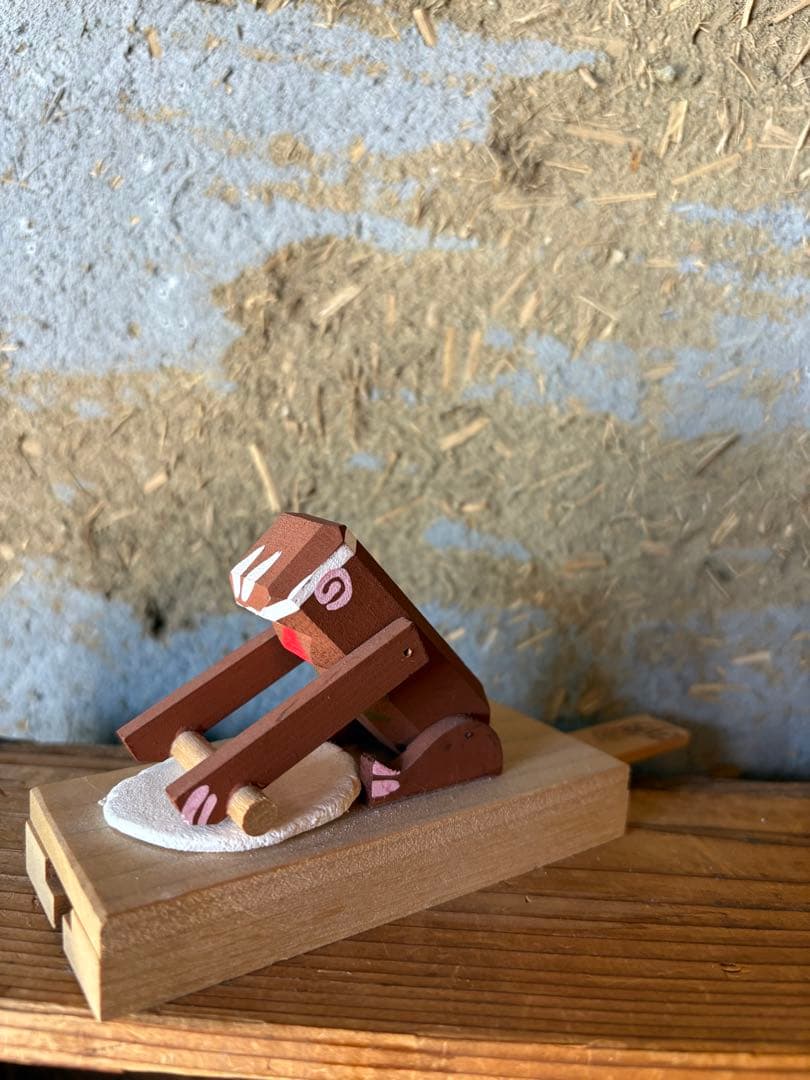 廃絶希少！奈良井宿藤屋土産物店 中西康二【からくり人形 蕎麦のし猿】郷土玩具