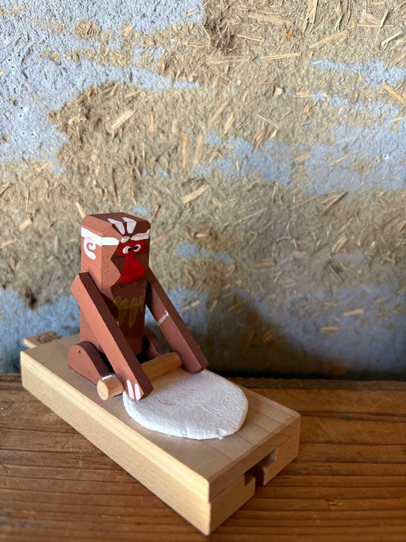 廃絶希少！奈良井宿藤屋土産物店 中西康二【からくり人形 蕎麦のし猿】郷土玩具