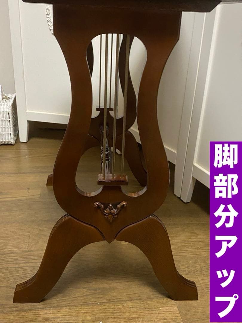 超希少♦️最高級 天板トレー ロココ テーブル♦️英国 アンティーク♦️ハープ♦️送料込