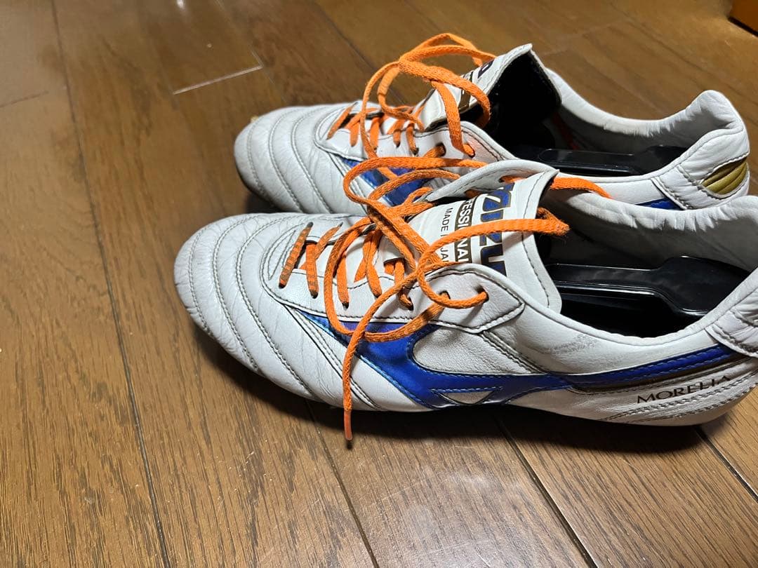 Mizuno サッカーシューズ ホワイト26.5cmオレンジ シューズキーパー付