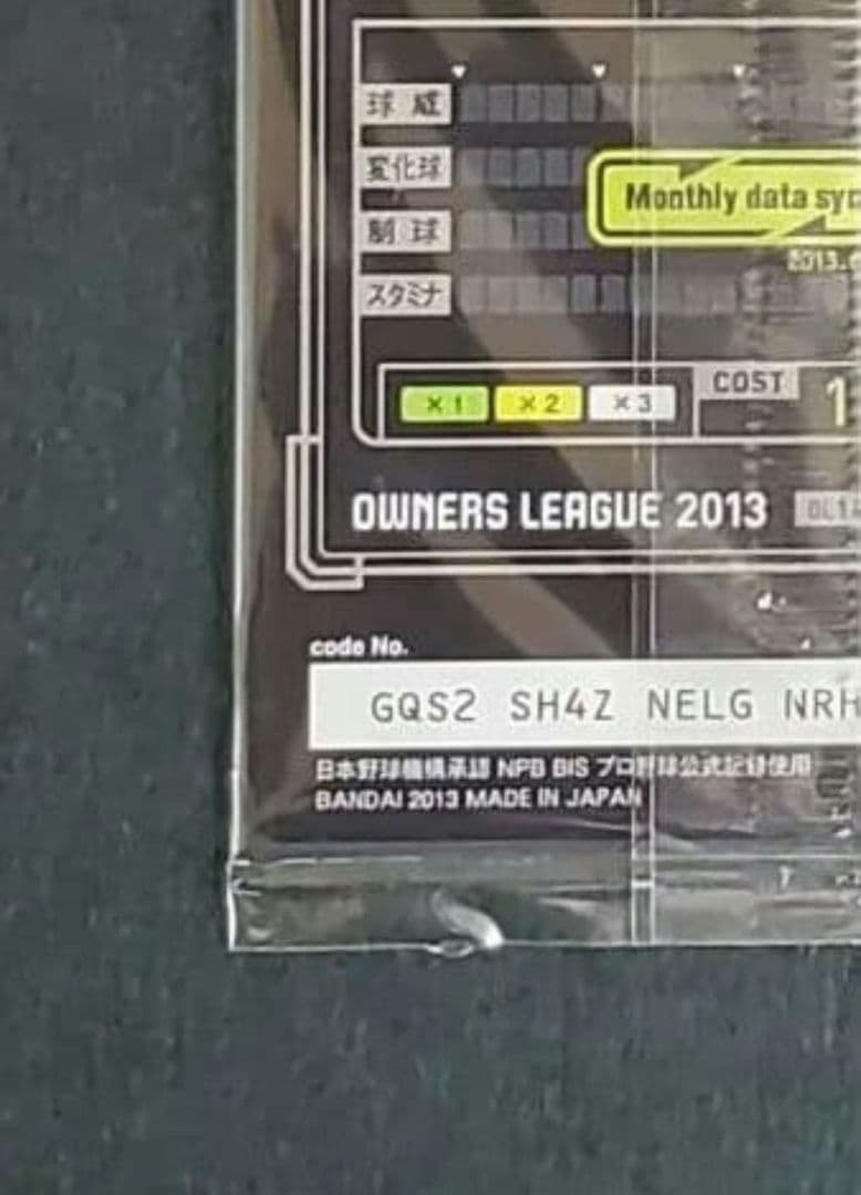 大谷翔平 2013 オーナーズリーグ インフィニティ 投手版