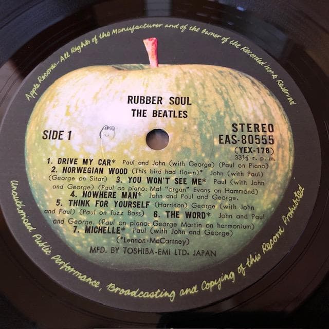 ビートルズ ラバー・ソウル LP 国内盤 アップル ラベル d717y77