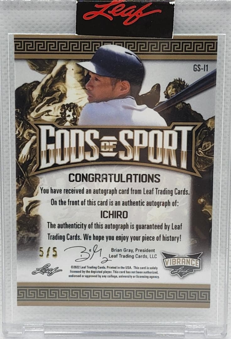 MLB☆イチロー 22 Leaf Vibrance 5枚限定直筆サインカード
