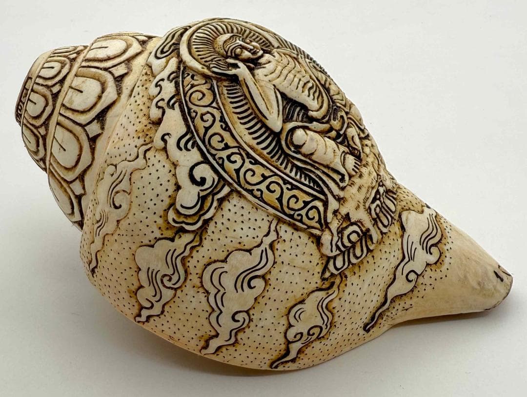 ◆チベット密教法具　法螺貝（シャンカ）ミラレパ-1