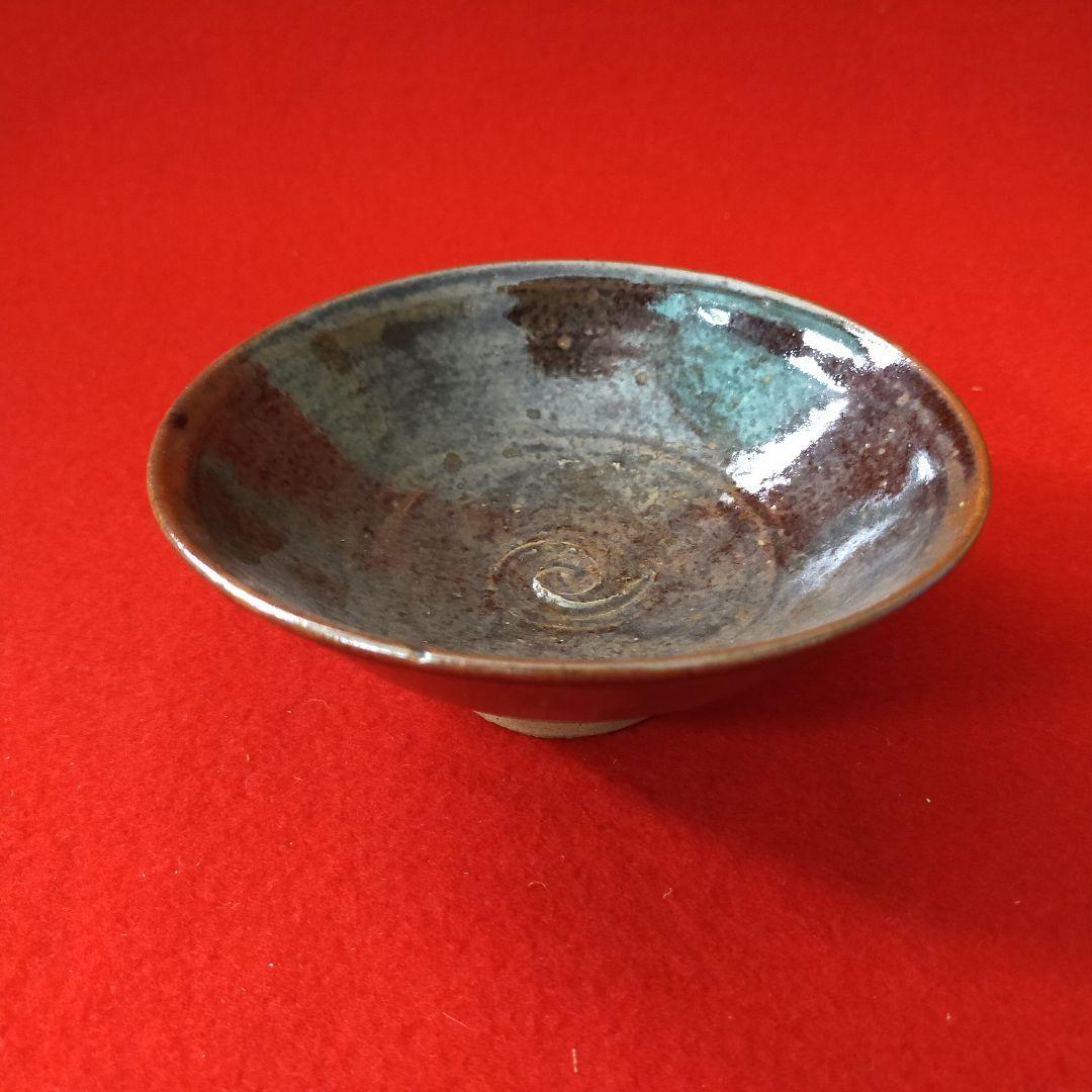 茶道茶碗　膳所焼　平茶碗【中古美品】