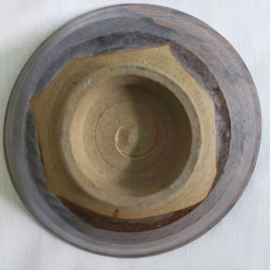 茶道茶碗　膳所焼　平茶碗【中古美品】