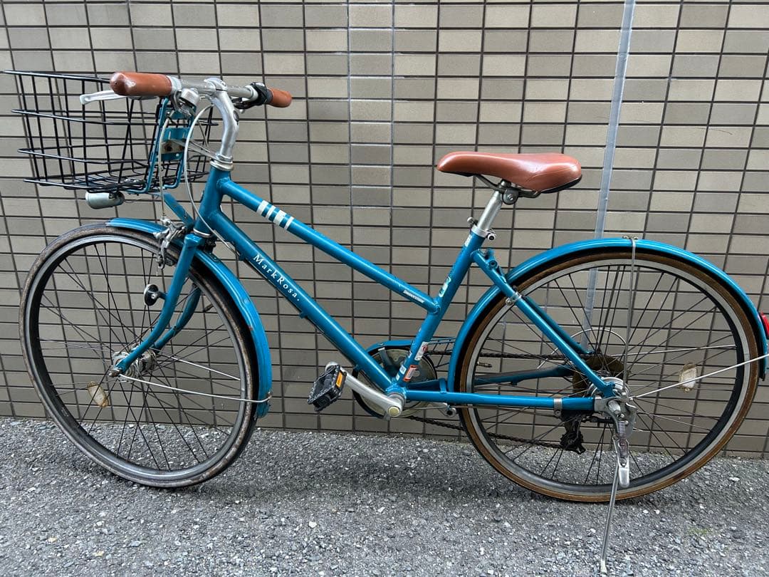 ブリヂストン　マークローザ　7s 青 クロスバイク　自転車　カゴ　受取方法注意