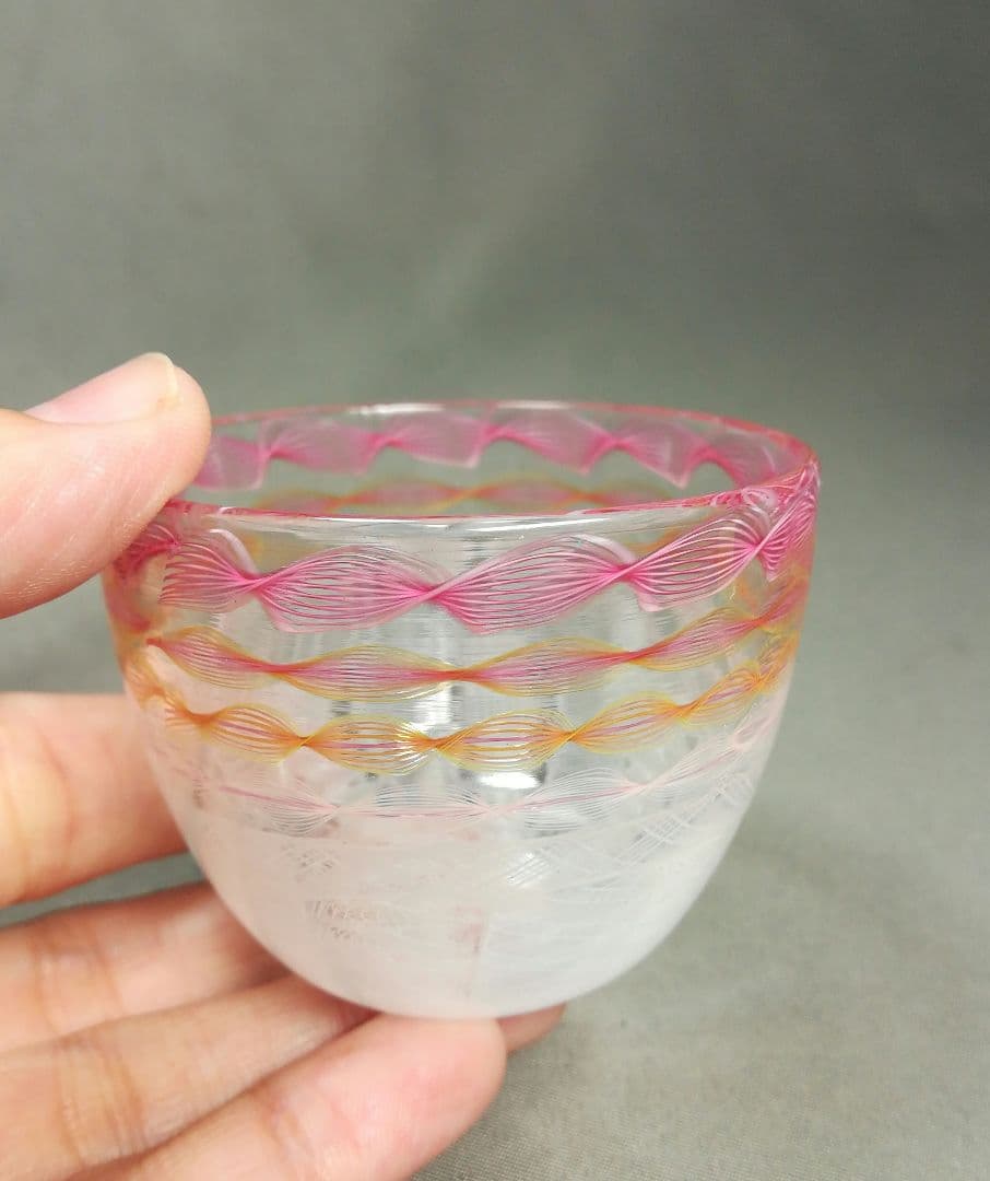 内田守　ガラス作家　レースガラス　ぐい呑