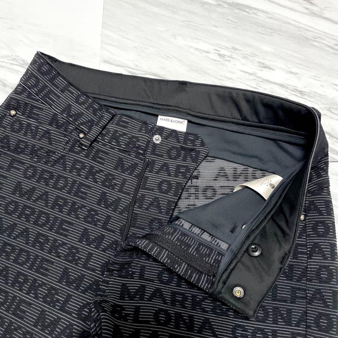 未使用級 近年⭐️マークアンドロナ ストレッチロングパンツ ジャガード 総柄 46