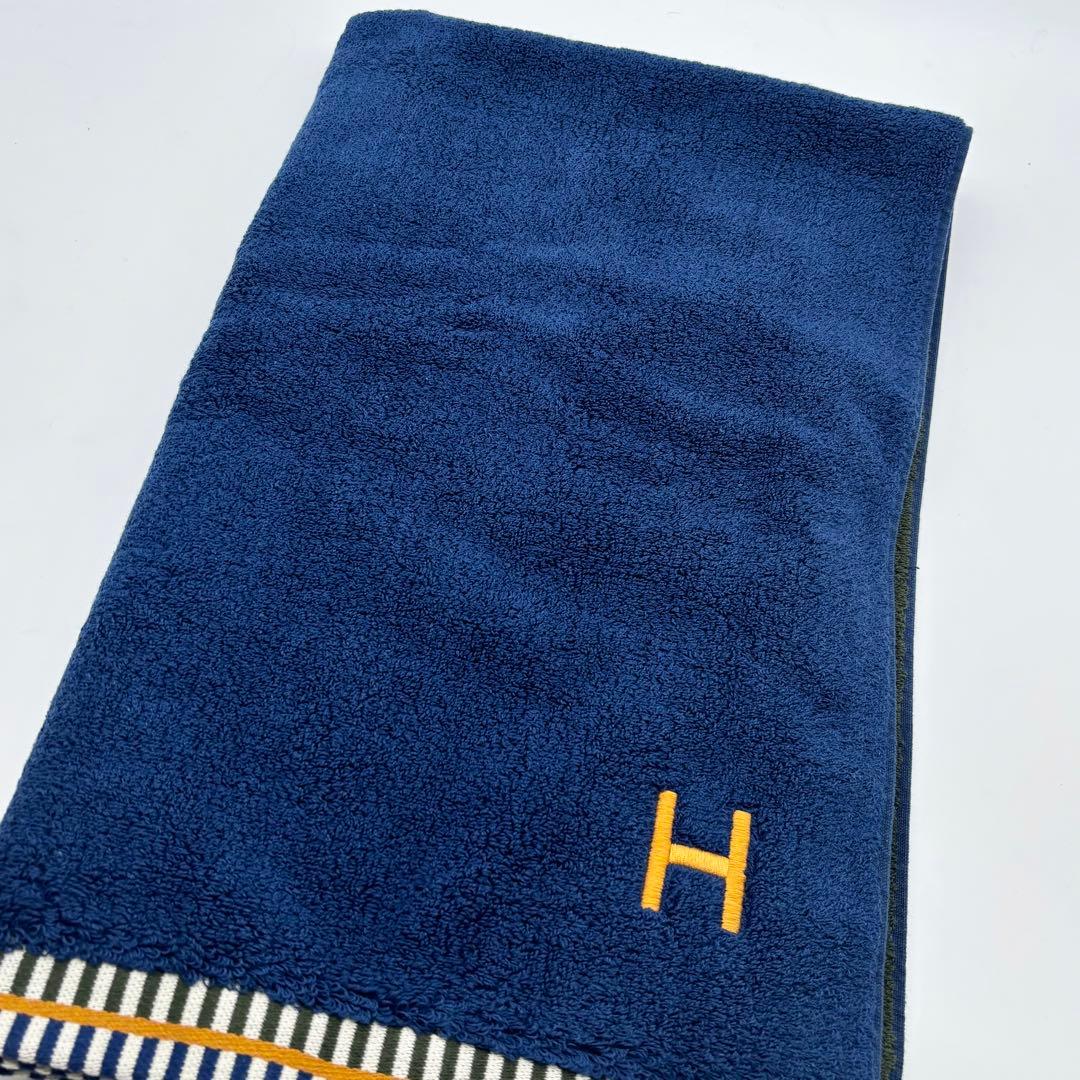 未使用タグ付き✨ エルメス ヴィス ヴェルサ バスタオル ネイビー カーキ