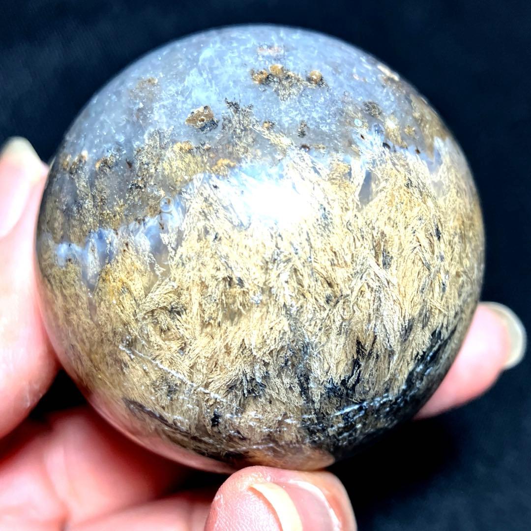 50mm ゴールドルチルクォーツ　丸玉　スフィア　金針水晶