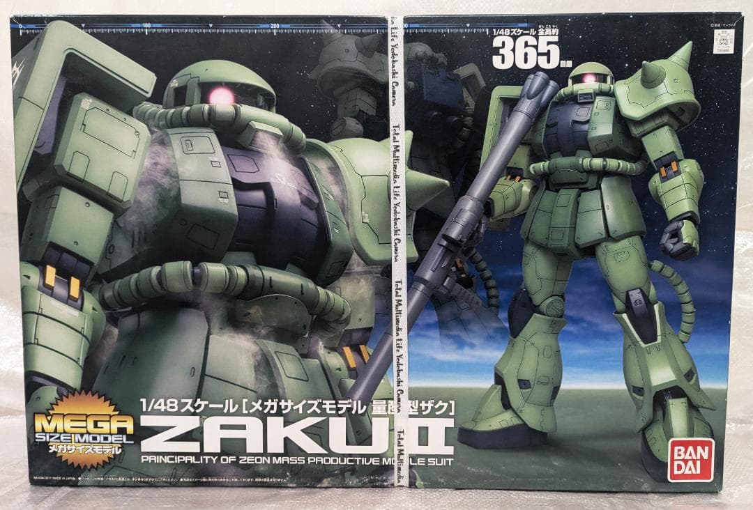 MEGA 1/48 MS-06F・MS-06S組立済 ・RX-78-2組立済