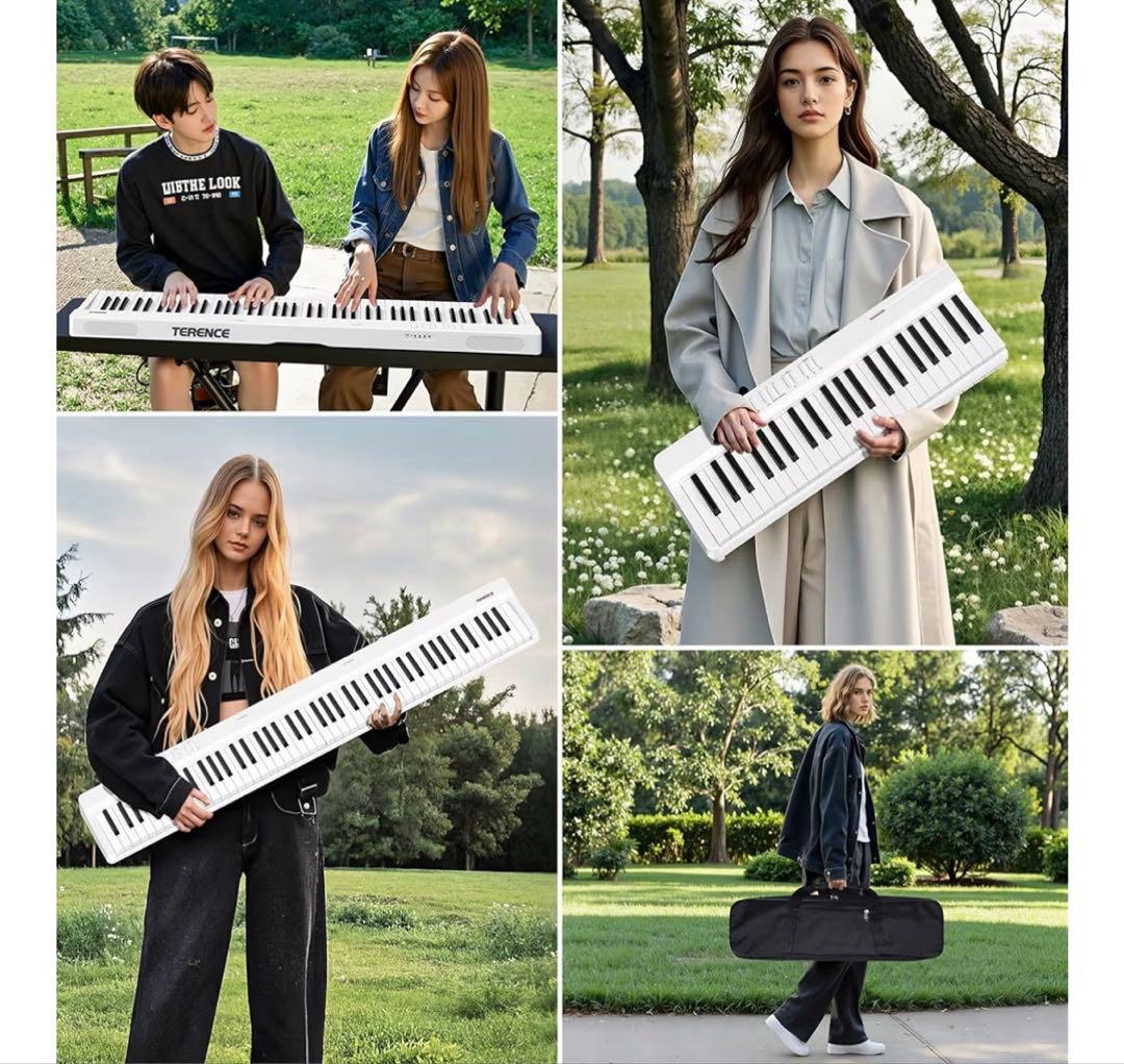 TERENCE 電子ピアノ 88鍵盤 折り畳み式 キーボードタッチレスポンス鍵盤
