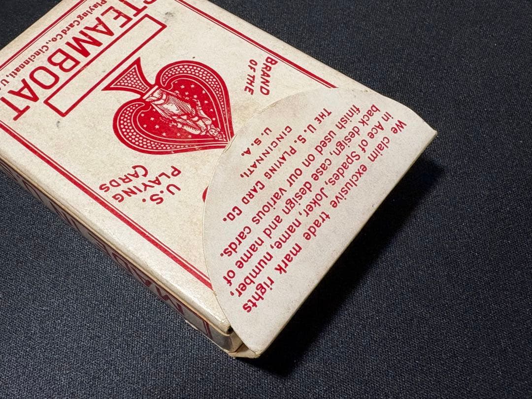 新品未使用 STEAMBOAT 赤 トランプ類税証紙 オールド スチームボート