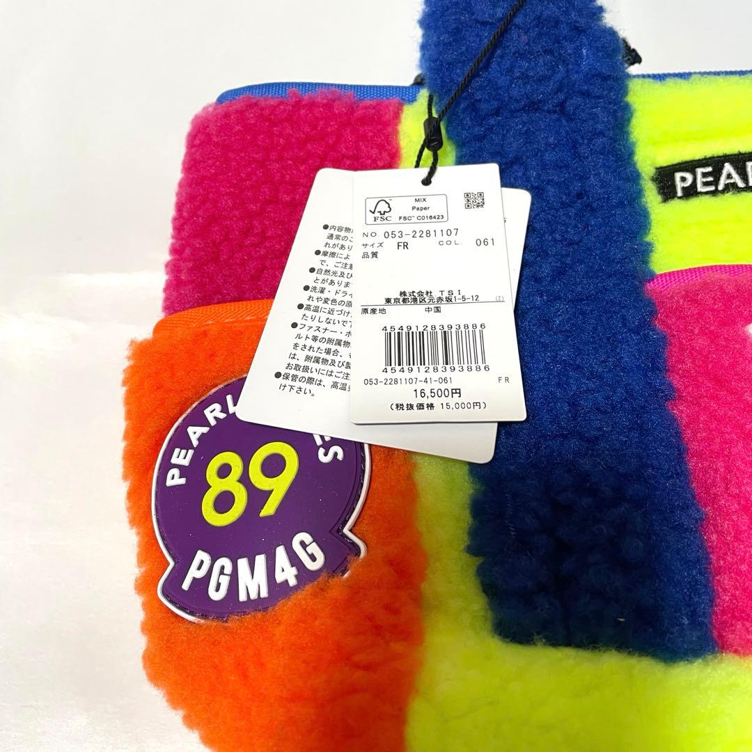 新品★パーリーゲイツ★カートバッグ★ボアフリース★ゴルフラウンド★マルチカラー