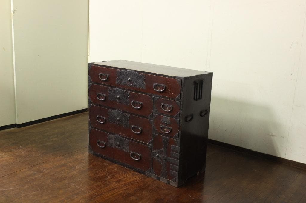 明治時代！最上地方の衣装箪笥 丸金具 時代箪笥/古民家/チェスト/収納/無垢材