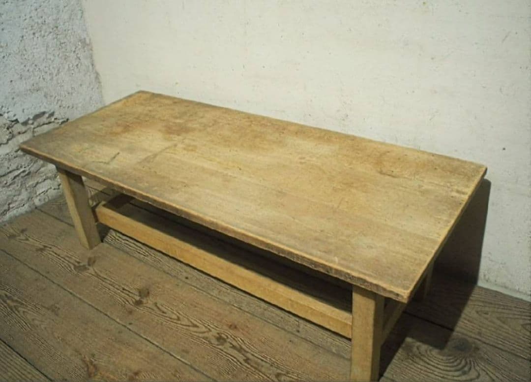 1077 ヴィンテージ　ラワンのベンチ　椅子　イス　チェア　ローテーブル　レトロ