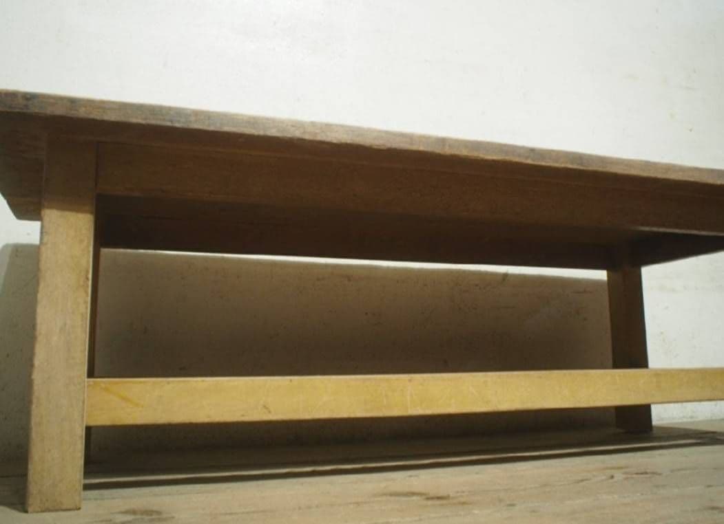 1077 ヴィンテージ　ラワンのベンチ　椅子　イス　チェア　ローテーブル　レトロ