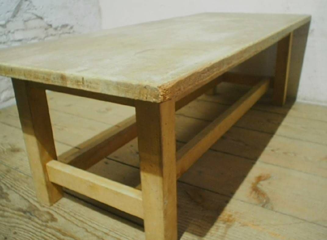 1077 ヴィンテージ　ラワンのベンチ　椅子　イス　チェア　ローテーブル　レトロ