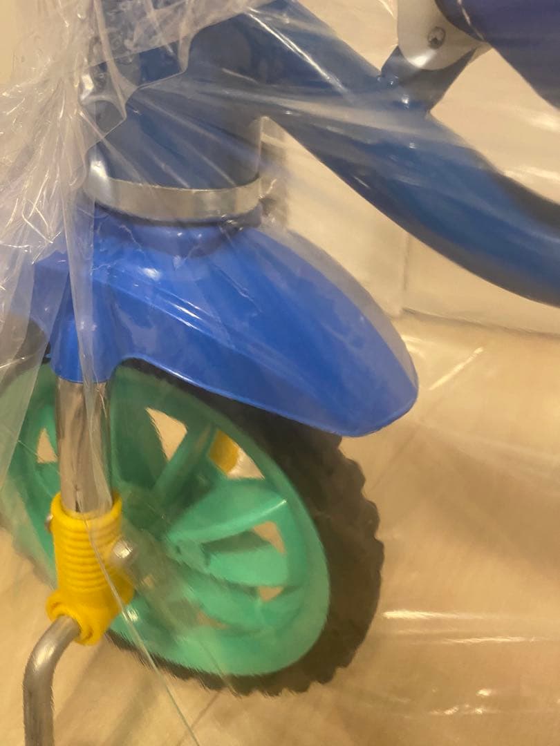 三輪車 ブルー　昭和レトロ　キッズサイクル　豆ダッシュ　トレーニング自転車