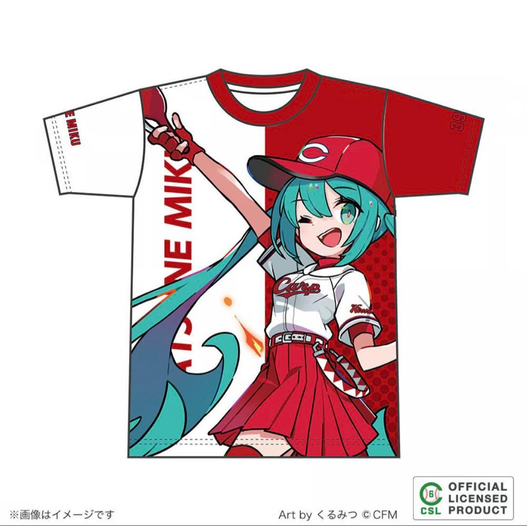 初音ミク/広島東洋カープ カープ　初音ミク　Tシャツ　Lサイズ　&タペストリー