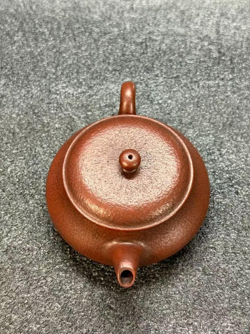 【孟臣 底款 刻漢詩 山中一勺人】紫砂壷 朱泥 段泥 煎茶道具 急須 単孔口