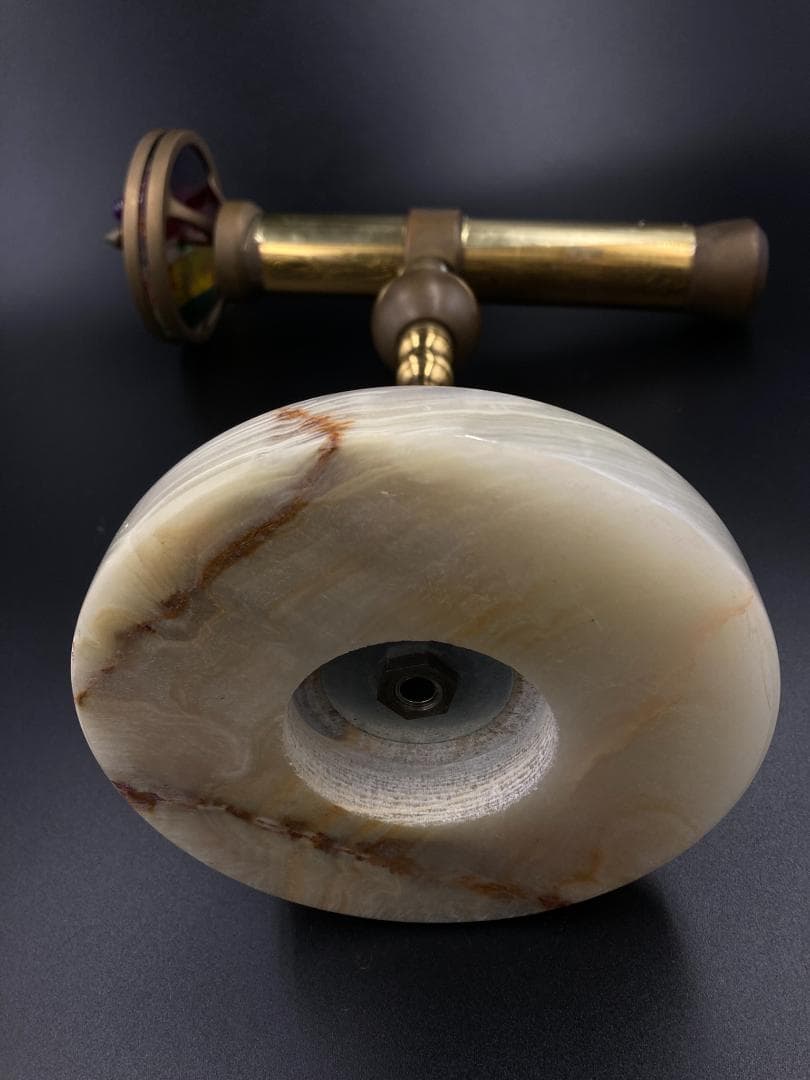 特価　万華鏡　カレイドスコープ　真鍮　大理石　オニキス　27cm