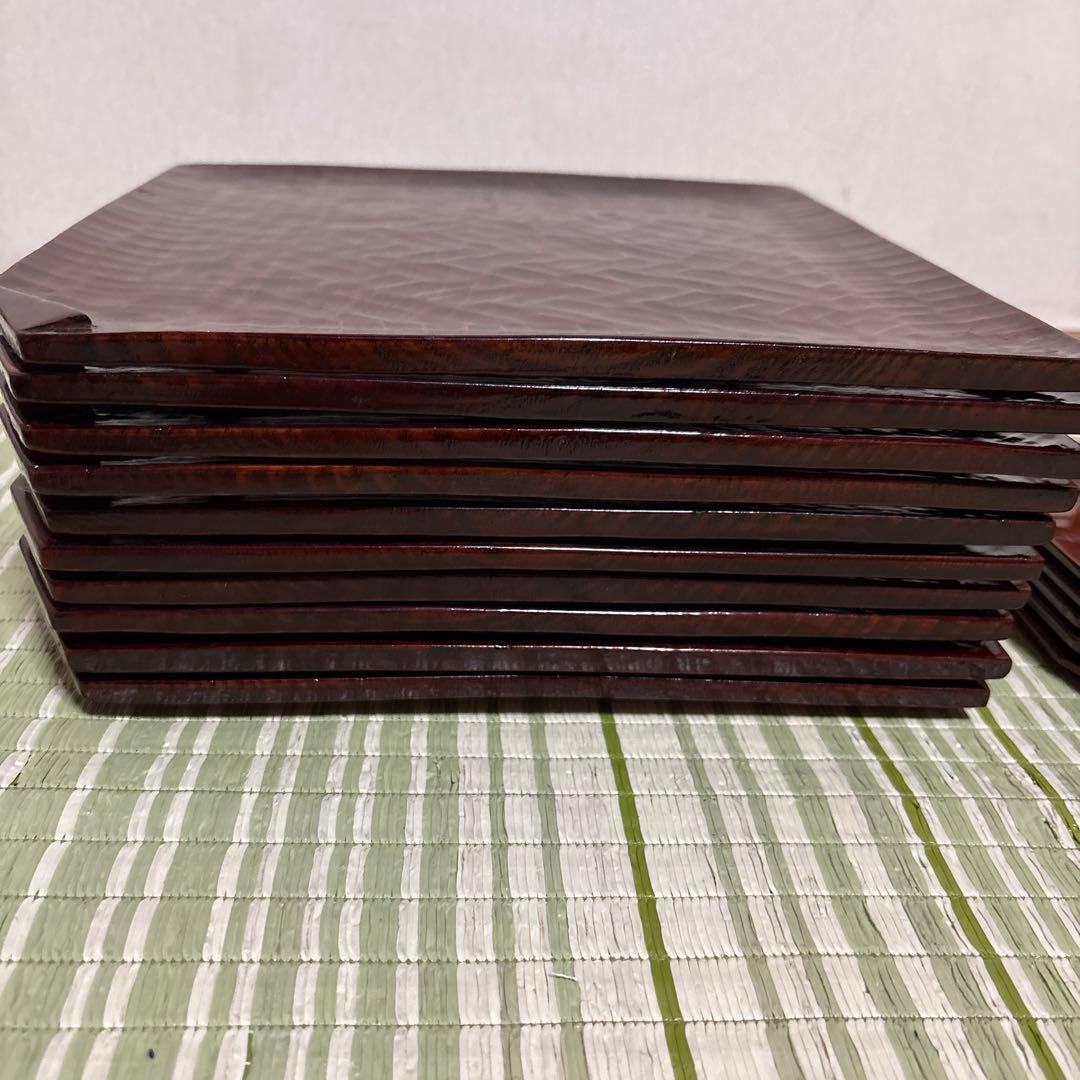 折式　讃岐彫刻　お盆　お膳　菓子盆　工芸品　骨董品　角折　角盆　皿