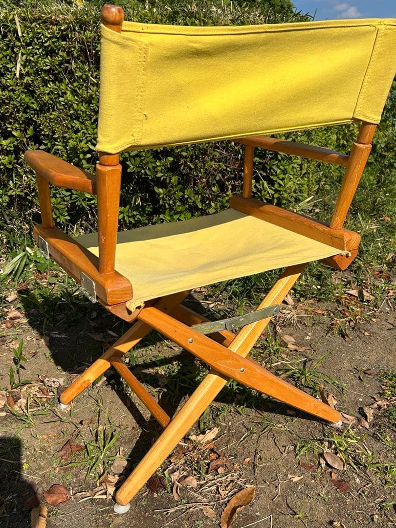 テレスコープ ビンテージ イエロー ディレクターズチェア 2脚セット