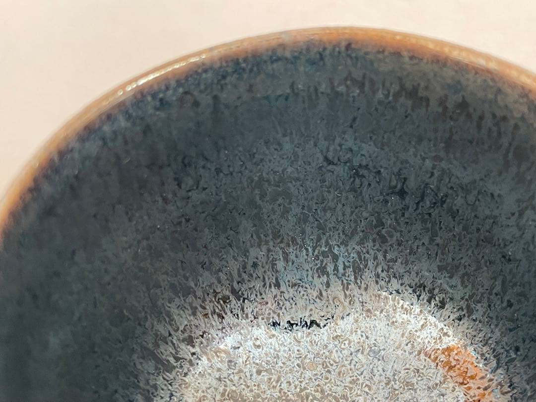 陶芸家　鎌田幸二　銀漿天目　堆線　酒盃　酒器　ぐい呑　猪口　共箱　師　清水卯一