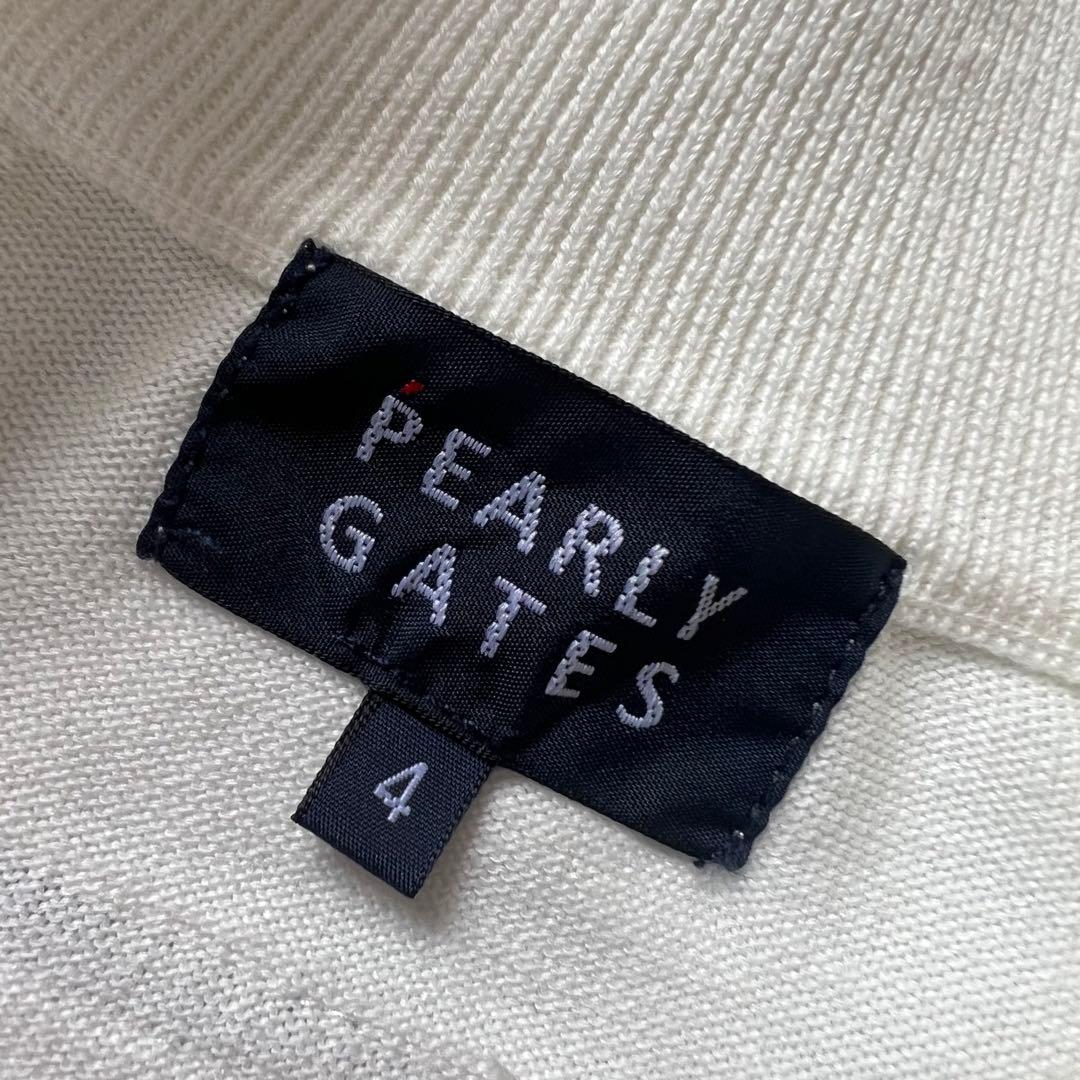 Pearly Gates パーリーゲイツ　デカロゴ　ニット　ジャケット　ホワイト