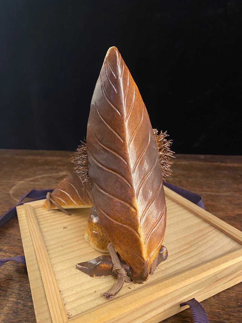 栗の置物　日本古美術　陶器の置物　K12