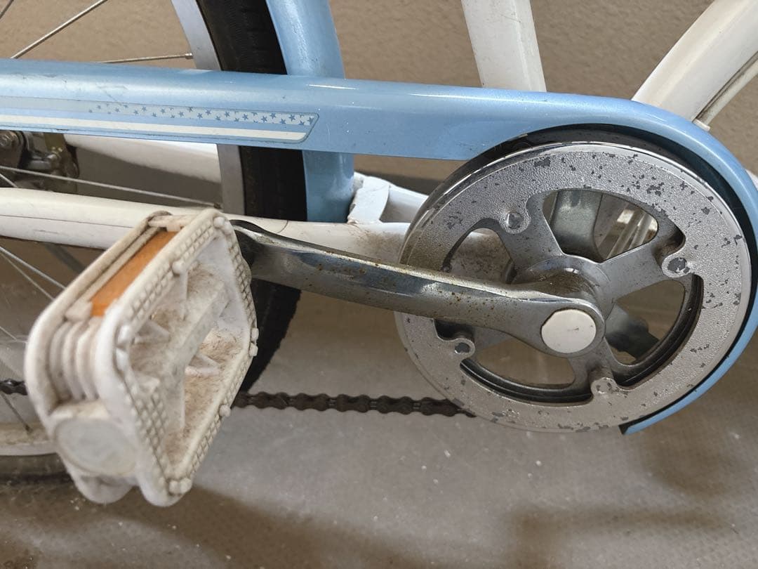 アサヒサイクル 子供用自転車 ホワイト/ブルー 前面バスケット付き 24インチ