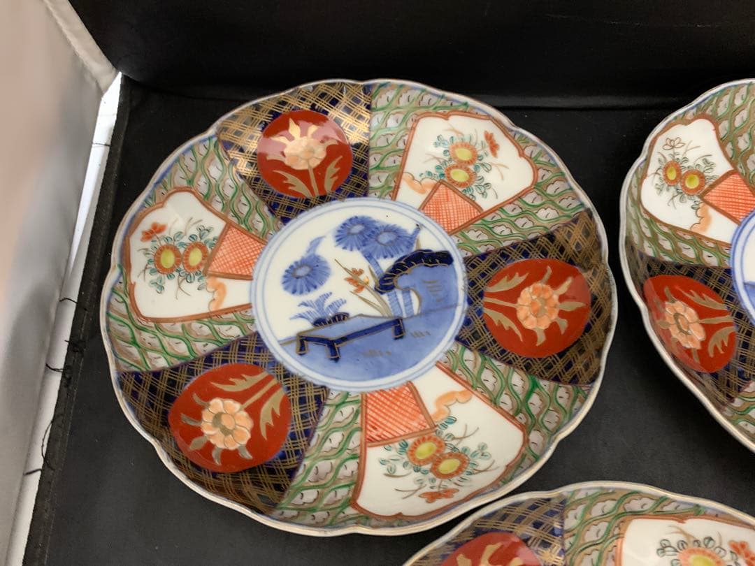 risa古伊万里　色絵金彩　七寸皿　5枚　古美術　時代器