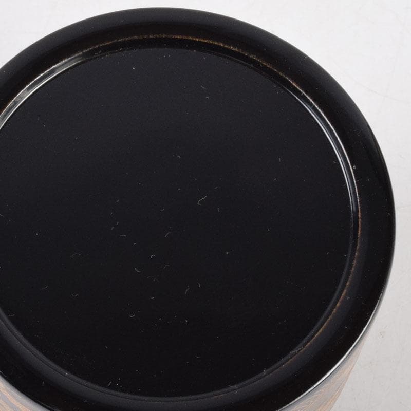 山中漆器　加賀蒔絵師　和田寿峰作　面根来　住吉蒔絵　茶器　共箱　V　8550