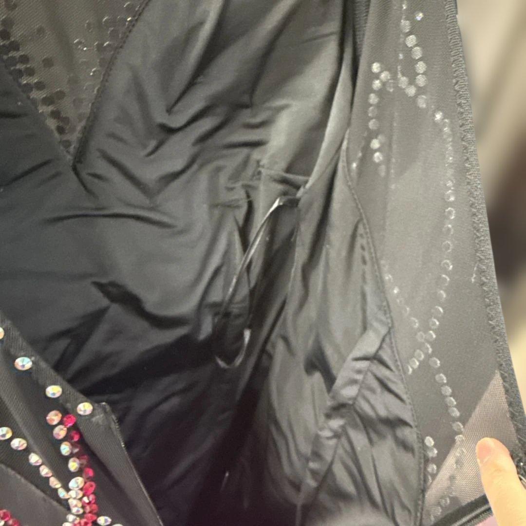 【Mサイズ】社交ダンス　ドレス　ブラック×ピンク