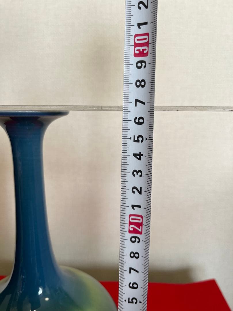 人間国宝 三代 徳田八十吉（正彦銘）花生 約26.5㎝ T188 共箱 陶歴付