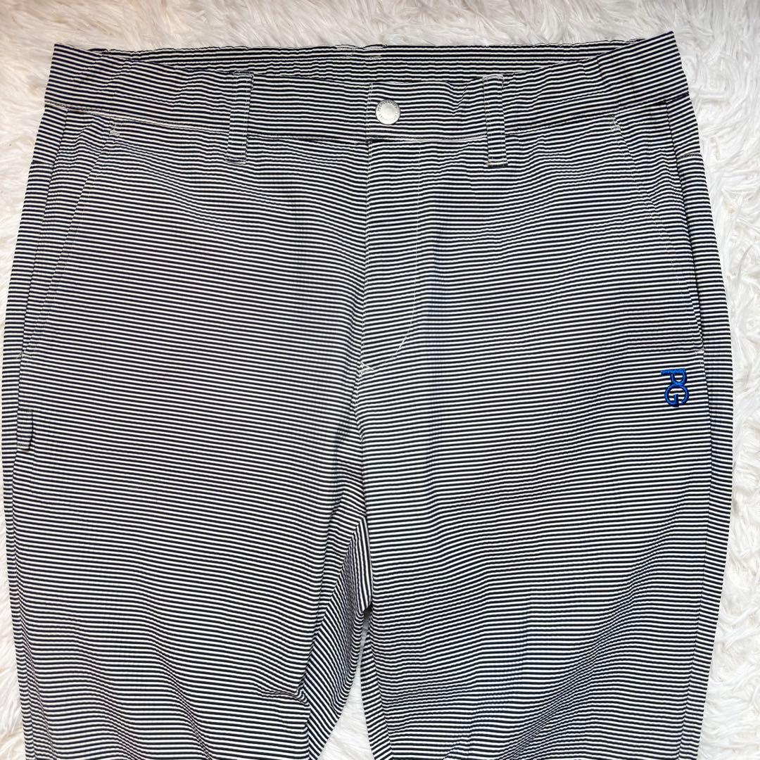 BB2様未使用級 パーリーゲイツ ドビーストレッチ ストライプパンツ PG リン
