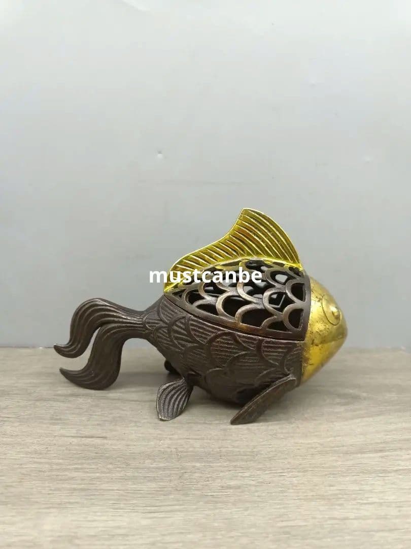 銅製 香炉 金魚薫香炉 室内香炉 茶台香道具 装飾品 工芸品 置物