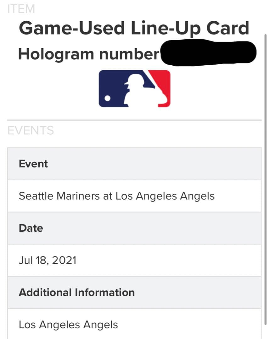 No.1【激レア】実使用品　大谷翔平　ラインナップカード　34号HR MVP