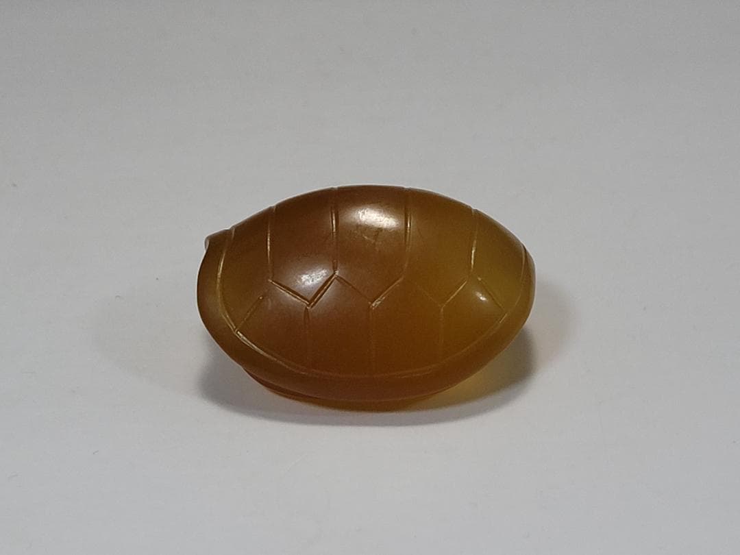 天然玉製 亀型 提物装身具 玉装飾品 明清時代 幅約3.9cm