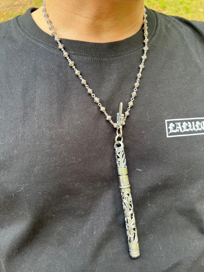 S925刻印有：重厚シルバーペンダントとしても使えるペン　SZB006