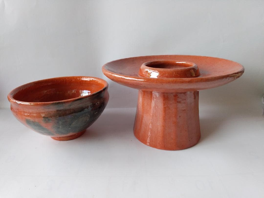 赤楽 天目茶碗 貴人台添エ 川崎和楽 作 赤楽茶碗 共箱 茶道具 抹茶碗 新品