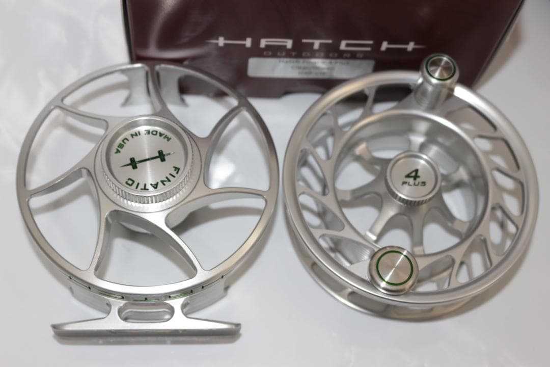 ハッチ　Hatch　Finatic　4Plus　銀/緑　3-5番　箱ケース付き