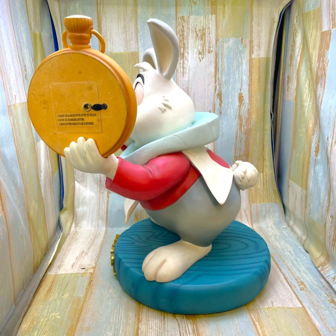 激レア★不思議の国のアリス 白うさぎ 兎 置き時計 ビッグフィギュア