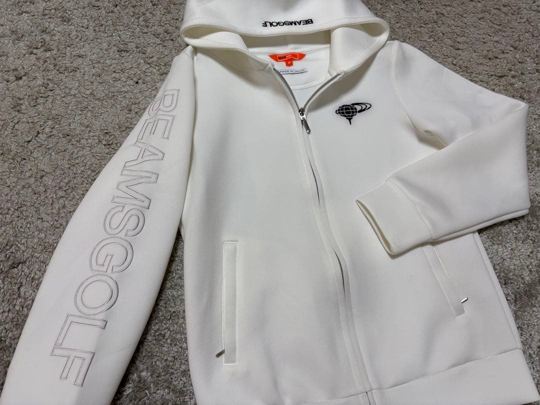 BEAMS GOLF⚫︎ビームスゴルフ⚫︎ジップパーカーMホワイト