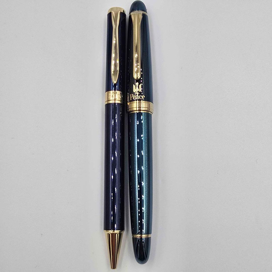 激レア 懸賞品 ThePeace Designブルーチタン 万年筆 セット18K