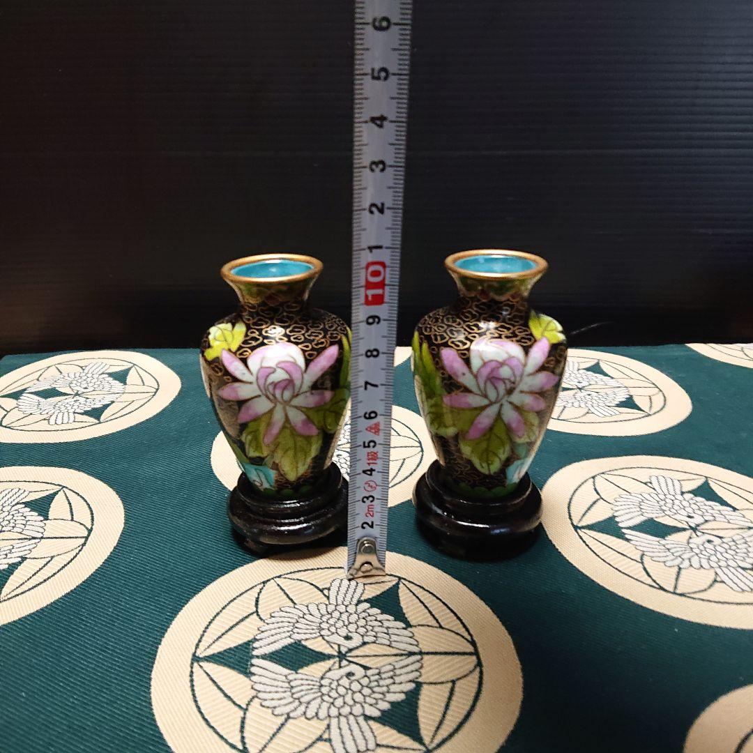 七宝花瓶、銅七宝焼時代物