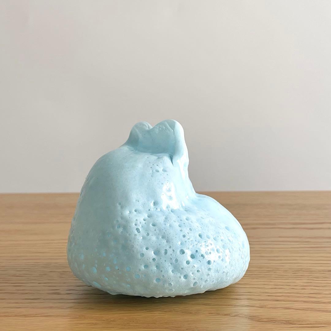 中村真那 ガラスオブジェ 「雪原をかける」 うさぎ 兎 ガラス作家 一点物